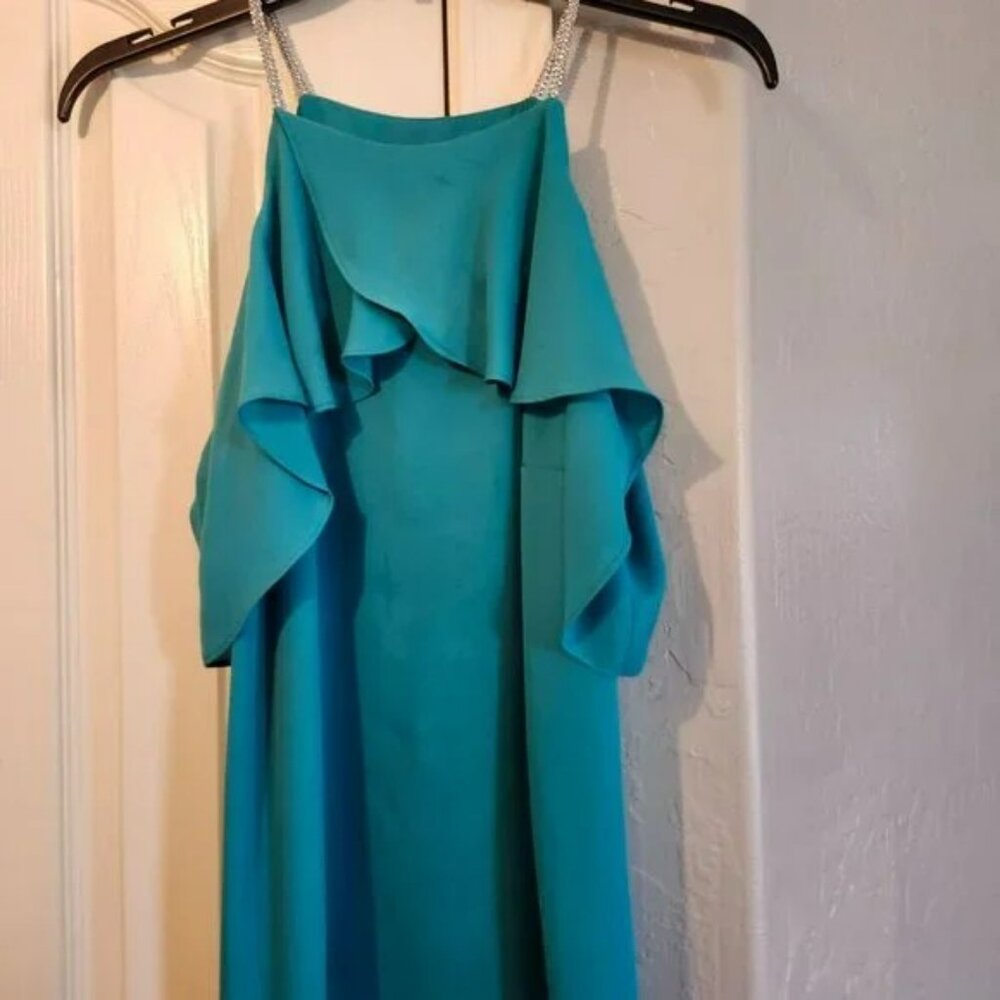 Teal Off the Shoulder BOLD Elements Blouse